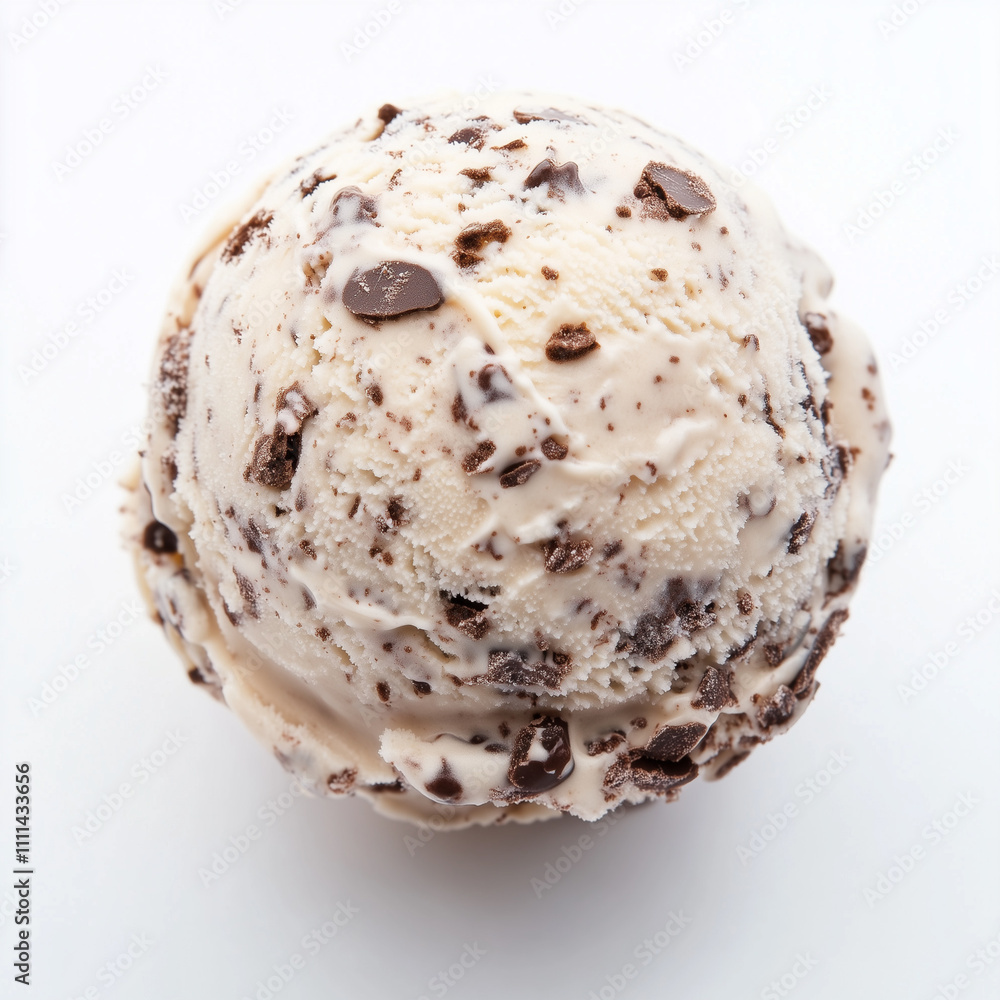 Cookies and cream ice cream scoop isolated on a white background Cookies and cream ice cream scoop isolated on a white background