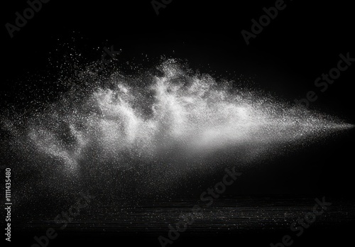 mist spray droplets dynamic motion high contrast black and white photography