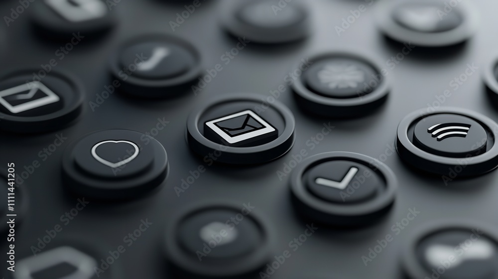 Black Landline Telephone Keypad Buttons Close-Up Black Landline Telephone Keypad Buttons Close-Up