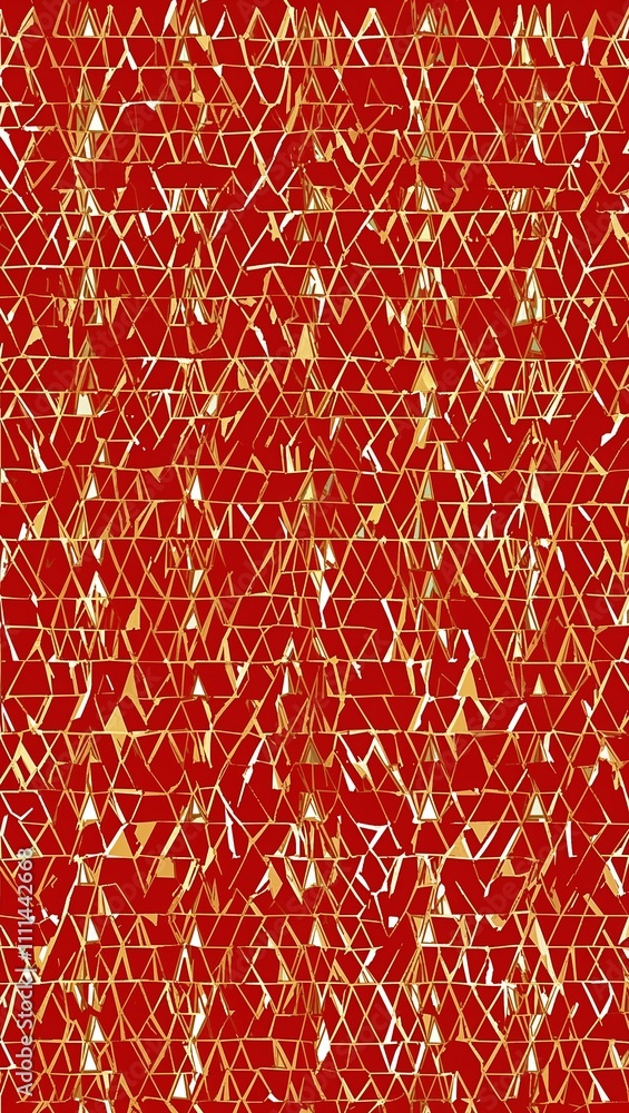 Gold Diamond pattern hand drawn design on Red background illustration Gold Diamond pattern hand drawn design on Red background illustration