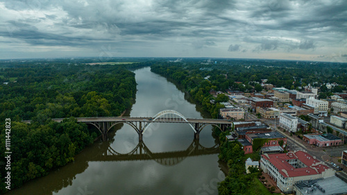 Obraz na plátne JULY 9, 2023, SELMA ALABAMA, USA - Civil Rights Symbol Edmond Pettus Bridge over