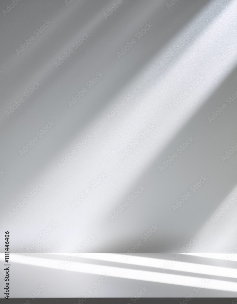 beautiful lights Empty Clean White background for product presentation. Soft shadow and light from windows on white wall beautiful lights Empty Clean White background for product presentation. Soft shadow and light from windows on white wall