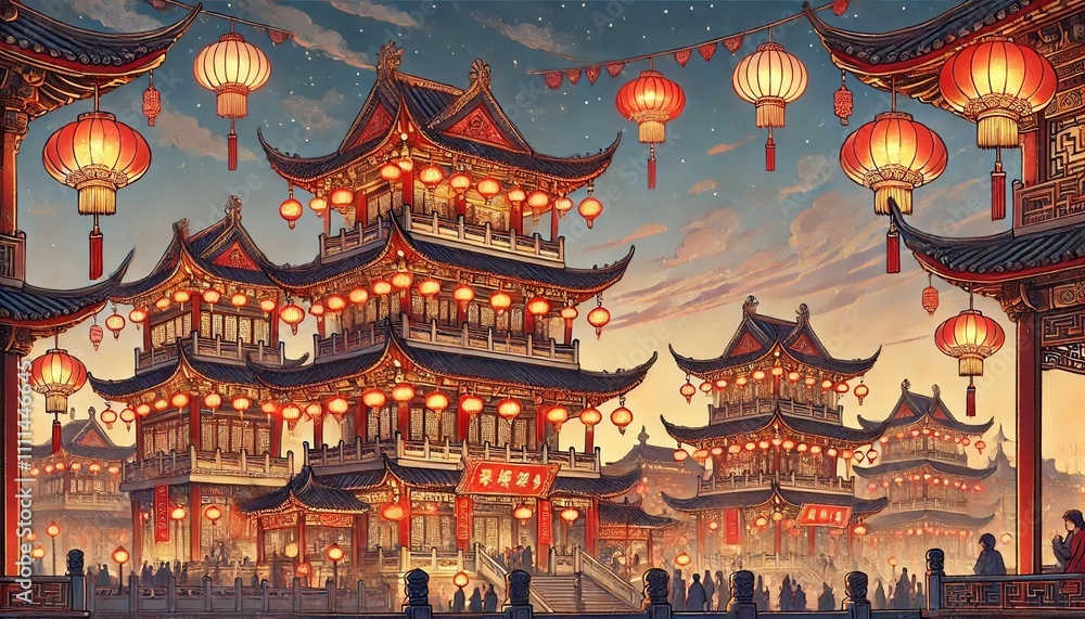 Majestic Chinese Architecture Festival Generative AI Majestic Chinese Architecture Festival Generative AI
