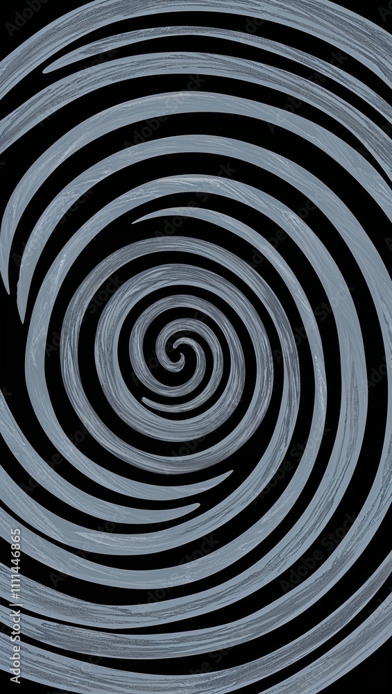 Gray Spiral pattern hand drawn design on Black background illustration Gray Spiral pattern hand drawn design on Black background illustration