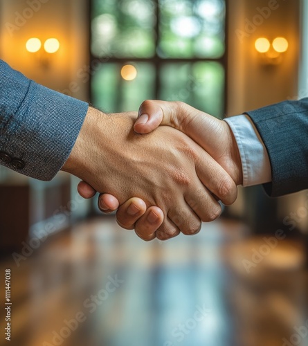 business handshake meeting between young professionals in office teamwork partnership agreement introduction success