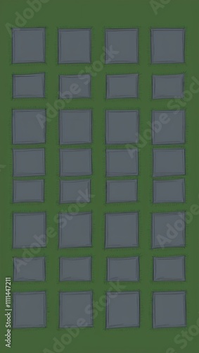 Gray Square pattern hand drawn design on Green background illustration