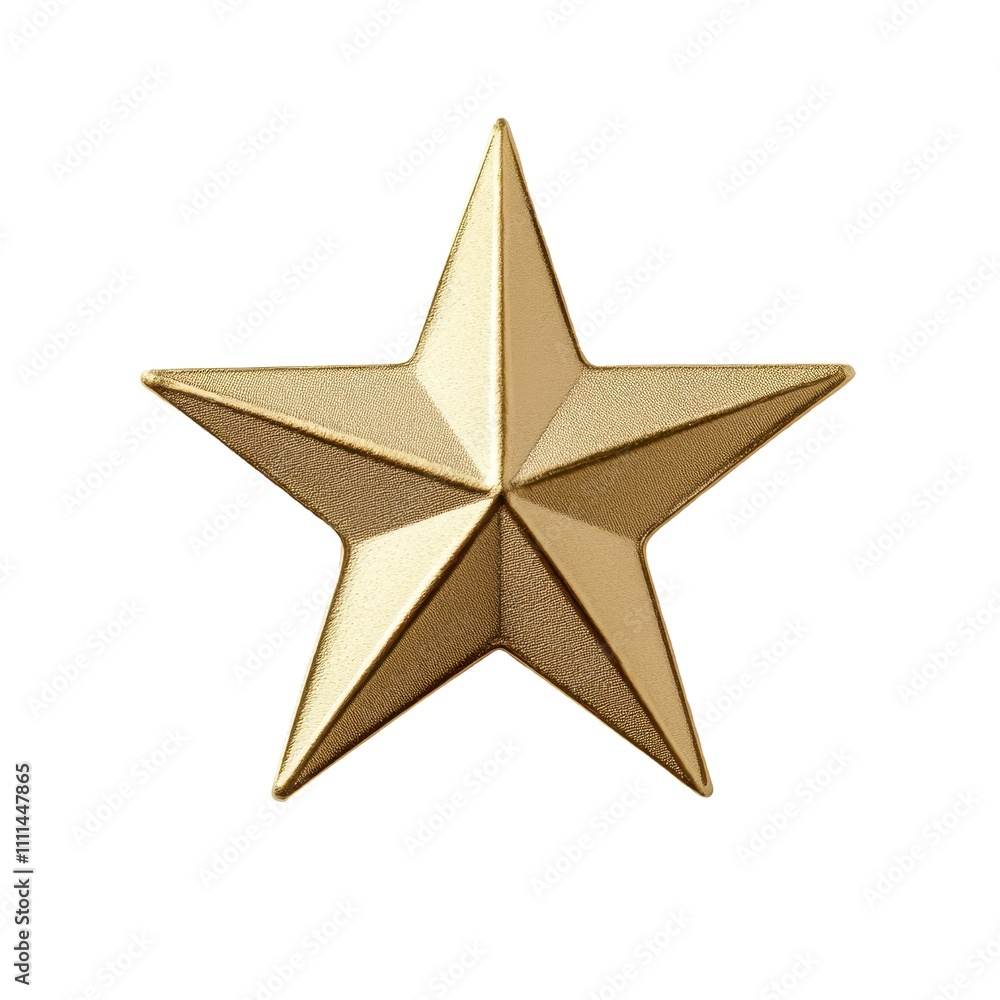 Gold Star Award, A Five Pointed Metallic Star Isolated On White Background Gold Star Award, A Five Pointed Metallic Star Isolated On White Background