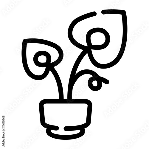 flowerpot Line Icon