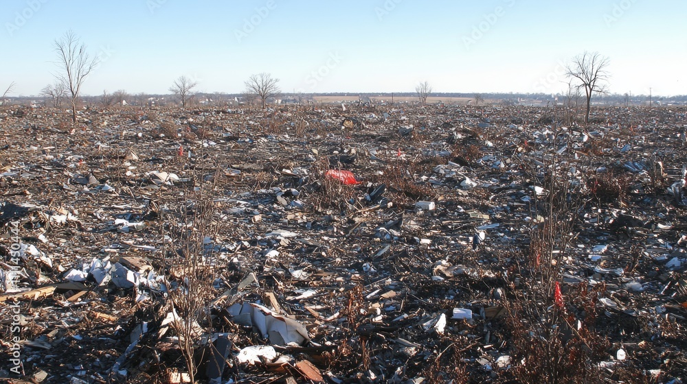 Devastation of Land Caused by Waste Accumulation in a Scenic Rural Landscape, Highlighting Environmental Impact and Pollution Challenges Faced Today Devastation of Land Caused by Waste Accumulation in a Scenic Rural Landscape, Highlighting Environmental Impact and Pollution Challenges Faced Today
