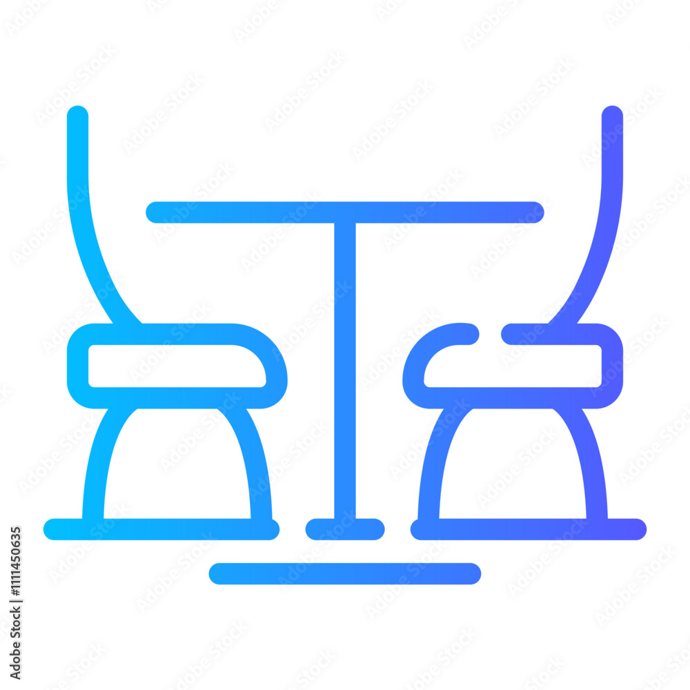 dining table Line Gradient Icon dining table Line Gradient Icon