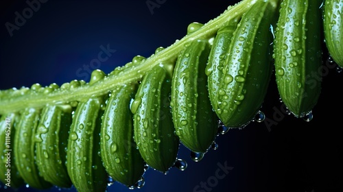 Karela bitter melon caraili studio close up blue background   photo