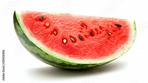 Juicy Watermelon Slice Isolated in White Background