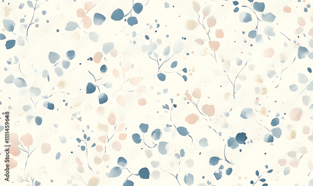 A soft, floral pattern featuring delicate leaves in pastel colors on a light background. A soft, floral pattern featuring delicate leaves in pastel colors on a light background.