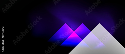 Dark neon colors with glass square shapes