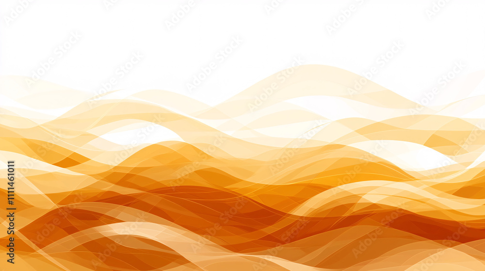 Fototapeta premium A soft, flowing design featuring warm orange waves on a light background, evoking a sense of calm and serenity.
