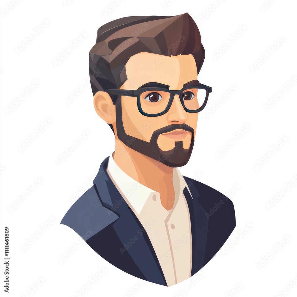 Portrait of a man with glasses and beard. Portrait of a man with glasses and beard.