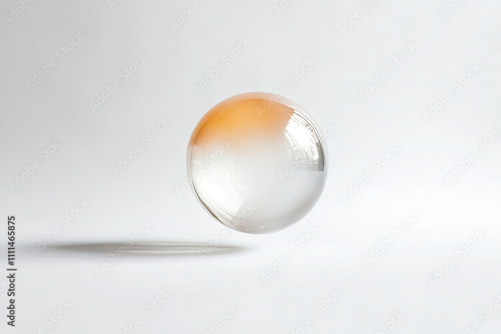 A translucent sphere of gel suspended in the air on a clean white backdrop A translucent sphere of gel suspended in the air on a clean white backdrop