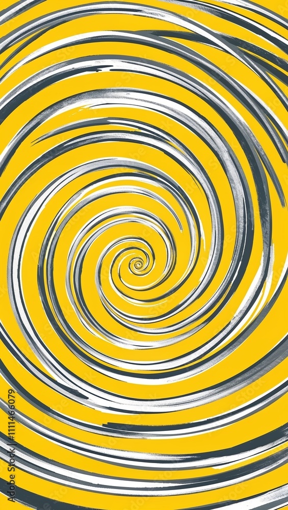 Silver Spiral pattern hand drawn design on Yellow background illustration Silver Spiral pattern hand drawn design on Yellow background illustration