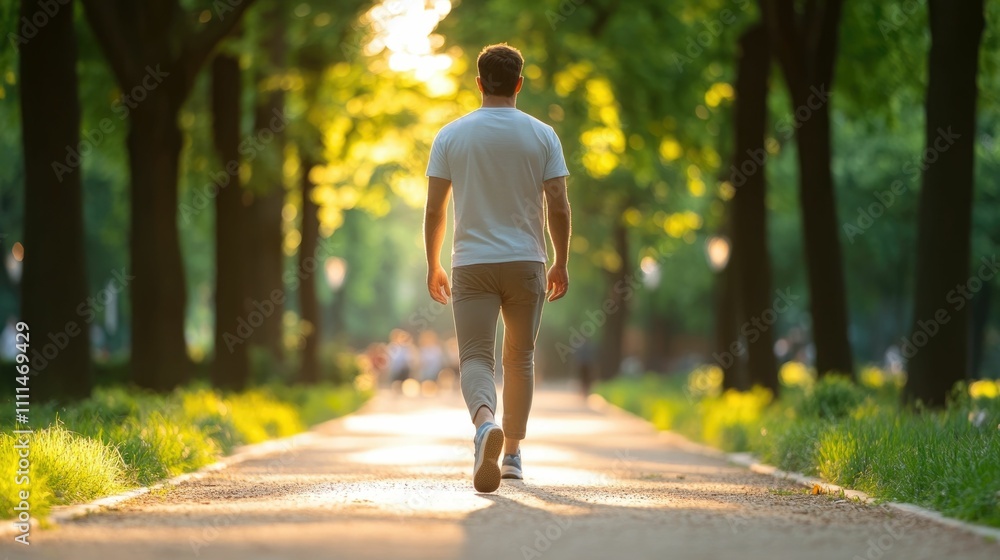 Peaceful Morning Stroll Through Lush City Park with Joggers and Casual Walkers Enjoying Outdoor Exercise and Relaxation in a Balanced Urban Setting Peaceful Morning Stroll Through Lush City Park with Joggers and Casual Walkers Enjoying Outdoor Exercise and Relaxation in a Balanced Urban Setting