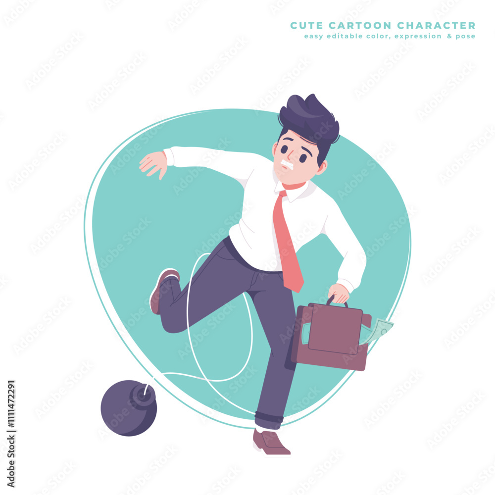 busy businessman cute cartoon character busy businessman cute cartoon character