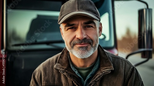 Portrait of a middle-aged truck driver