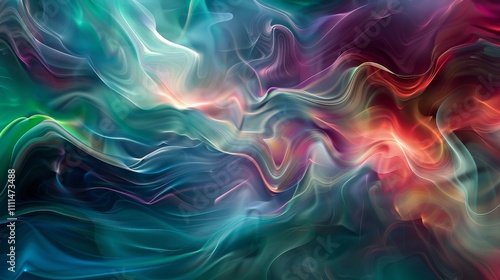 Abstract colorful waves are flowing and mixing together, creating a vibrant and dynamic visual effect