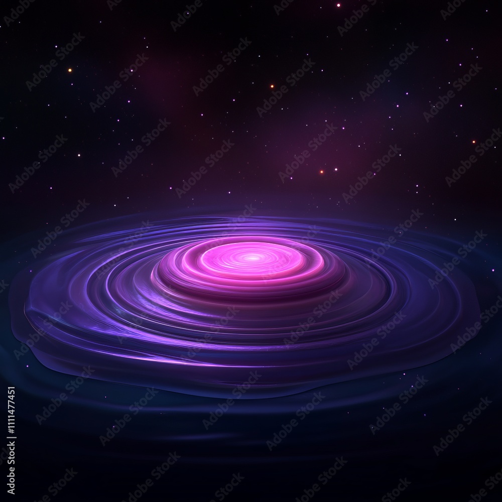 Abstract cosmic artwork depicting a glowing pink and purple nebula swirling in space. Abstract cosmic artwork depicting a glowing pink and purple nebula swirling in space.