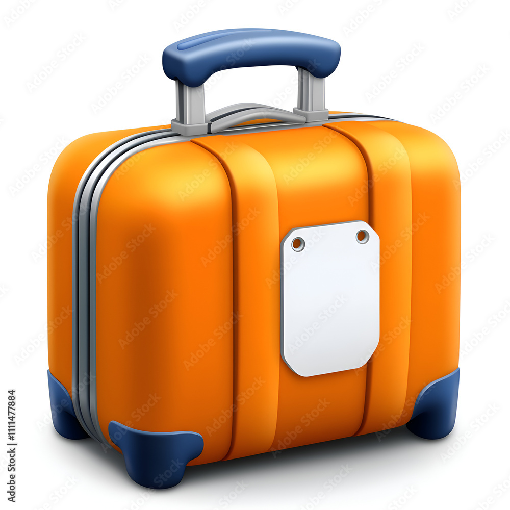 Bright orange lightweight suitcase ready for travel with sturdy handle and durable design Bright orange lightweight suitcase ready for travel with sturdy handle and durable design