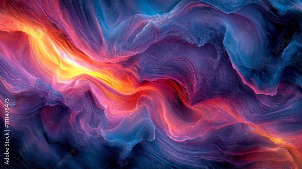 Abstract representation of sound waves, visualizing audio frequencies as dynamic, flowing lines of light and color, creating a visually engaging and energetic image Abstract representation of sound waves, visualizing audio frequencies as dynamic, flowing lines of light and color, creating a visually engaging and energetic image