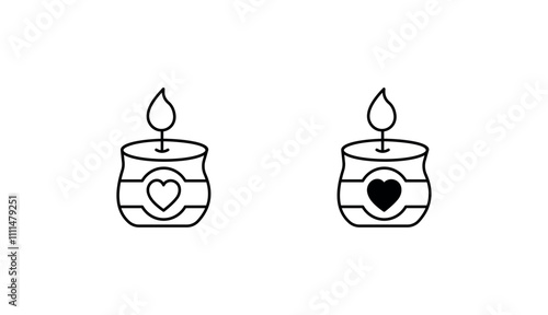 Scented Candles icon design with white background stock illustration