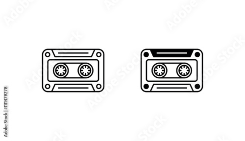 Cassette icon design with white background stock illustration