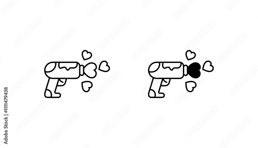 Heart Gun icon design with white background stock illustration Heart Gun icon design with white background stock illustration