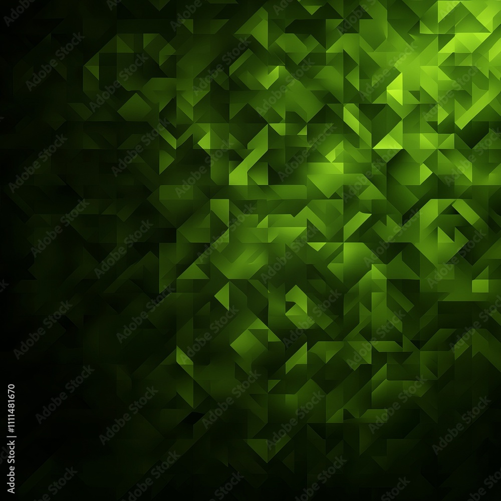 Abstract green geometric background with dark corners and bright center. Abstract green geometric background with dark corners and bright center.