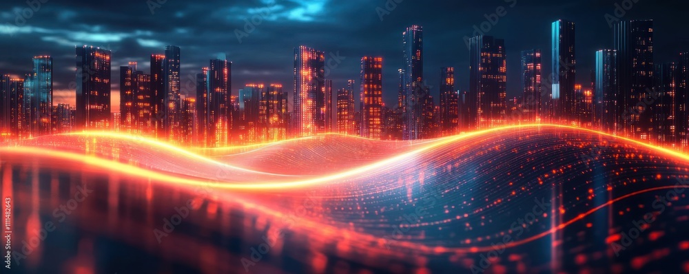 Futuristic Digital Background for AI Communication and Data Transmission with Neon Lights and Abstract Patterns Futuristic Digital Background for AI Communication and Data Transmission with Neon Lights and Abstract Patterns