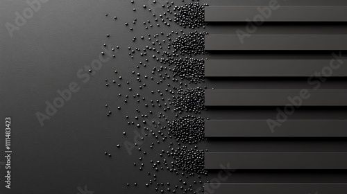 Graphite with soft matte granules, representing industrial elegance, focus on texture, vibrant Fusion