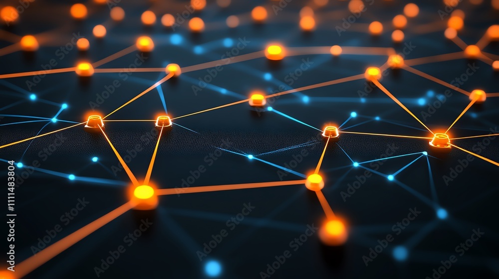 Wideview of an expansive network with glowing nodes, showing fast connections, focus on data interchange, vibrant Composite inside a cuttingedge data center Wideview of an expansive network with glowing nodes, showing fast connections, focus on data interchange, vibrant Composite inside a cuttingedge data center