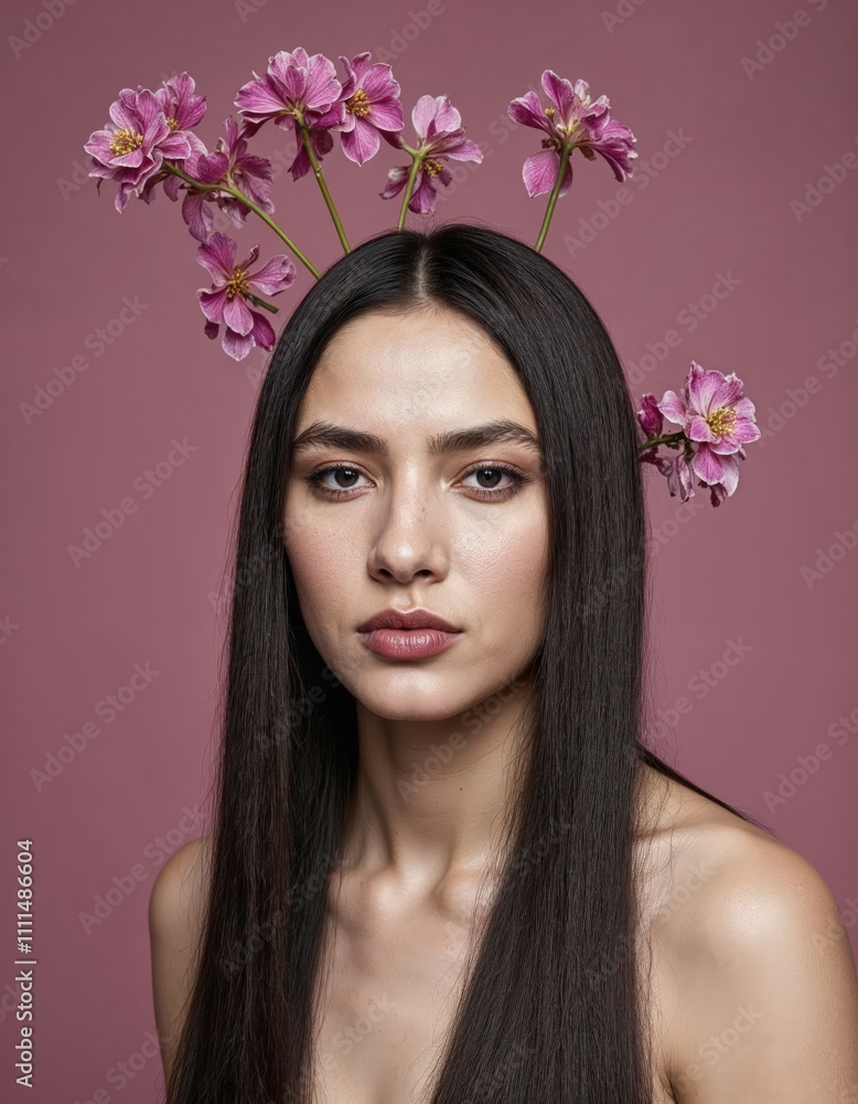 Portrait of an elegant woman. Perfect for beauty, skincare, and cosmetics advertisements and high-quality promotional materials. Portrait of an elegant woman. Perfect for beauty, skincare, and cosmetics advertisements and high-quality promotional materials.
