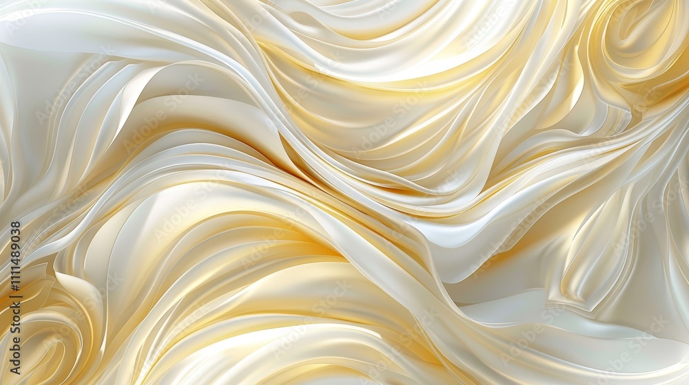 Luxurious golden white fabric flows elegantly. Creating a soft. Delicate design with shiny texture. Perfect for adding luxury to fashion or weddings. Light backdrop ideal for decoration or wallpaper Luxurious golden white fabric flows elegantly. Creating a soft. Delicate design with shiny texture. Perfect for adding luxury to fashion or weddings. Light backdrop ideal for decoration or wallpaper