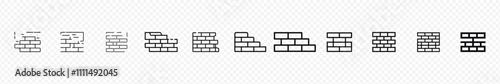 firewall icon. Brick wall line vector icon. Brick wall. Seamless pattern of bricklaying