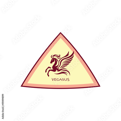 Pegasus Horse Jump Flying Logo vector illustration
