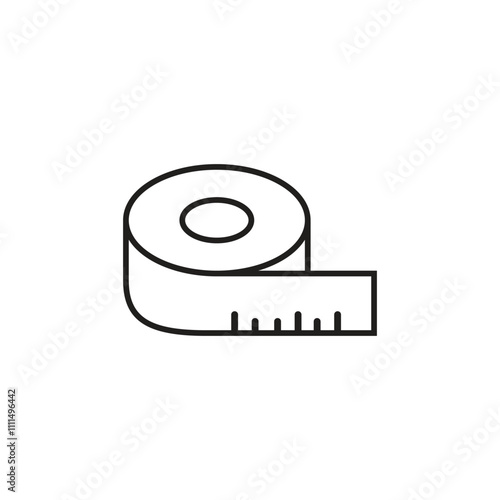 Measure tape icon line on white background