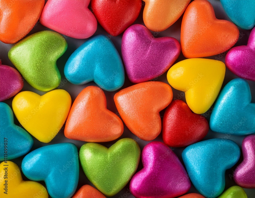 Background of brightly colored candy hearts Background of brightly colored candy hearts