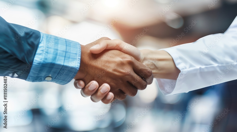 Doctor having shaking hands to congrats with patient after recommend sickness treatment while discussing explaining his symptoms and counsel diagnosis health healthcare and assistance concept. Doctor having shaking hands to congrats with patient after recommend sickness treatment while discussing explaining his symptoms and counsel diagnosis health healthcare and assistance concept.