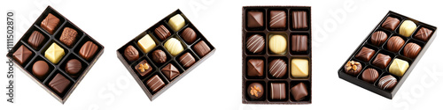 Chocolates romantic gestures concept. Delightful gourmet chocolates in decorative box, perfect for gifting