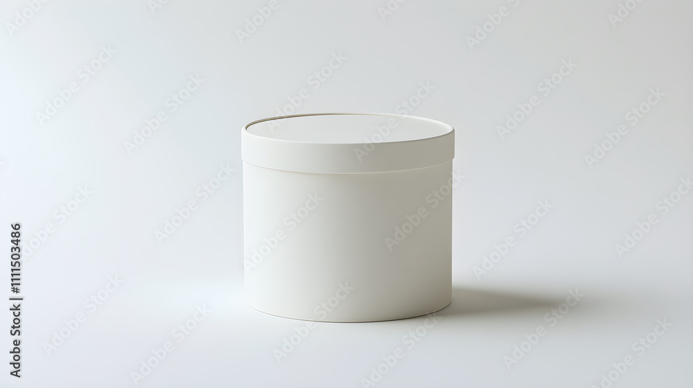Minimalist Cylindrical Paper Box with Clean Lines on White Background Highlighting Versatility and Modern Design Minimalist Cylindrical Paper Box with Clean Lines on White Background Highlighting Versatility and Modern Design