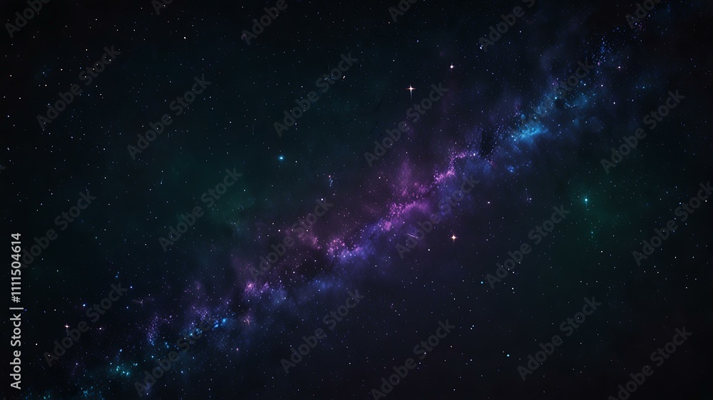 Obraz premium Dark galaxy background with data points glowing like stars.