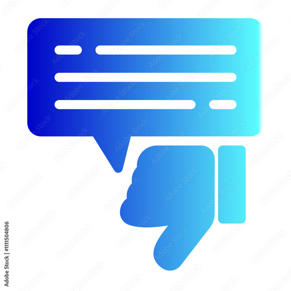 Negative Review, Bad Feedback Line Icon. Thumb Down With Speech Bubble. Disappointed Customer Linear Pictogram. Client Disagree, Dislike Outline Symbol. Editable Stroke. Isolated Vector Illustration Negative Review, Bad Feedback Line Icon. Thumb Down With Speech Bubble. Disappointed Customer Linear Pictogram. Client Disagree, Dislike Outline Symbol. Editable Stroke. Isolated Vector Illustration