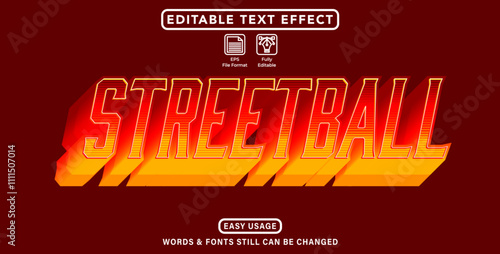 Editable font effect streetball style