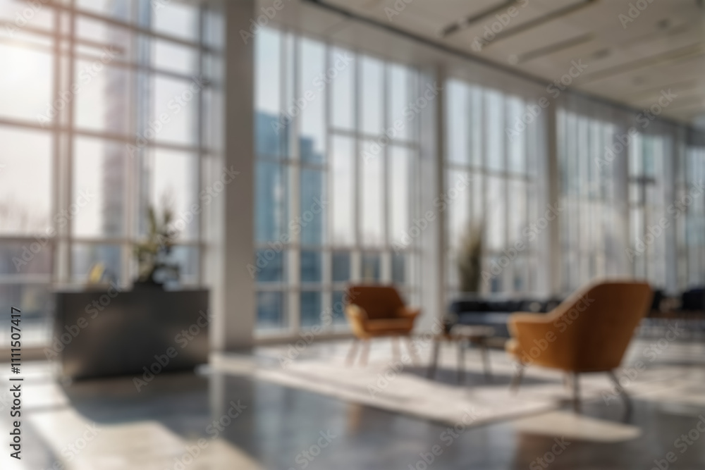 Fototapeta premium Blur focus of White open space office interior can be used as background