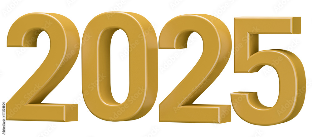 New Year 2025 Number 3D Render New Year 2025 Number 3D Render